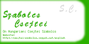 szabolcs csejtei business card